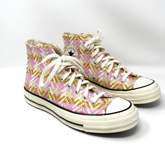 Converse Chuck 70 Canvas Weave Egret Hig Casual Sneakers Womens Size 9.5 167989C - Picture 6 of 8